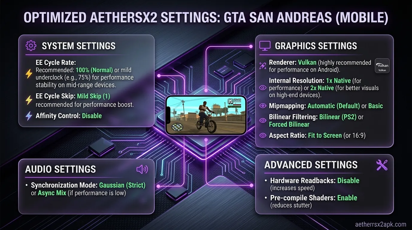 Recommended AetherSX2 Settings for GTA San Andreas
