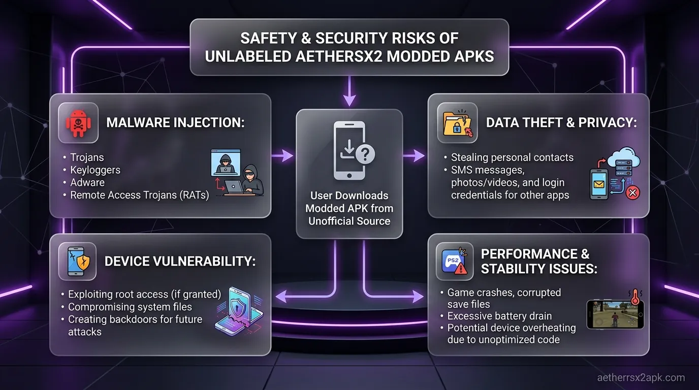Safety  Security Risks of Downloading Unlabeled Modded APKs