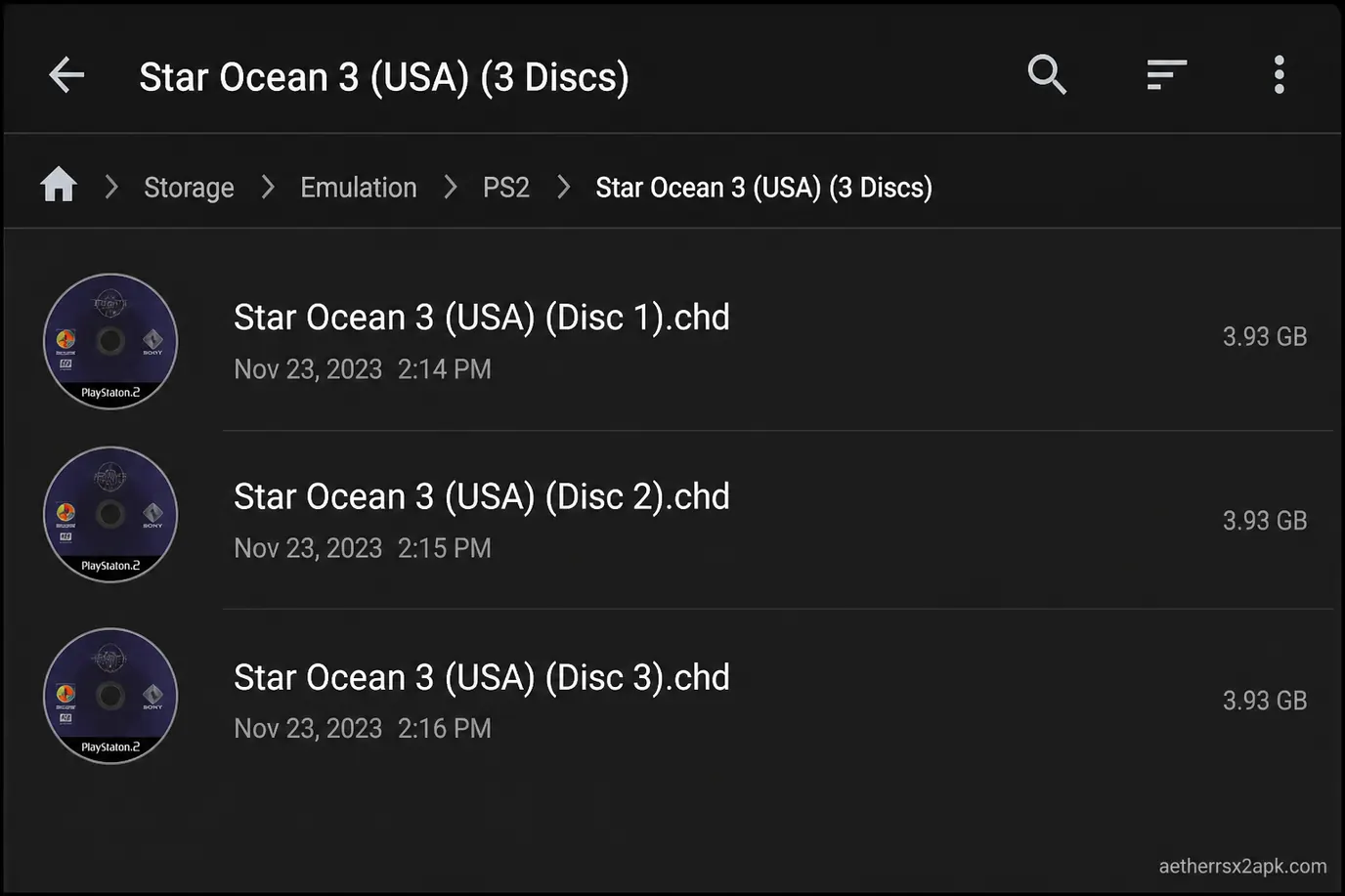 Star Ocean 3 Disc 1, Disc 2, and Disc 3 CHD files